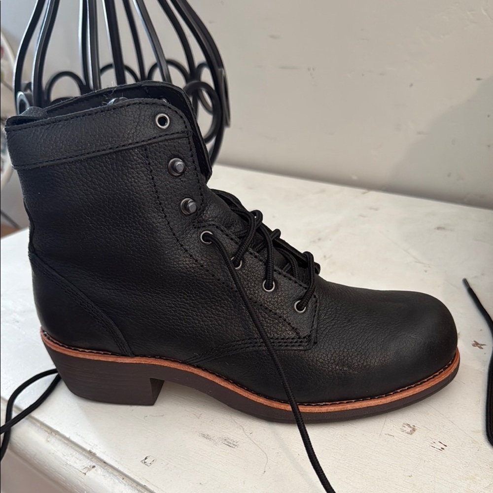 Black Leather Ankle Boots